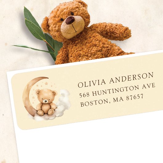 テディムーンベビーシャワー住所 シール