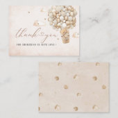 テディモダンベアのバルーンウォーター色ベビーシャワー ノートカード (正面/裏面)