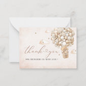 テディモダンベアのバルーンウォーター色ベビーシャワー ノートカード (正面)