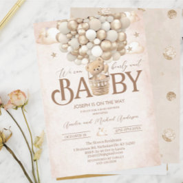 テディモダンベアの水の色のベビーシャワー招待 招待状