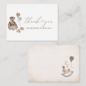 テディモダンベアテディ子供部屋ヴィンテージ水彩 ノートカード (正面/裏面)