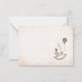 テディモダンベアテディ子供部屋ヴィンテージ水彩 ノートカード (裏面)