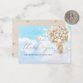 テディモダンベアバルーンウォーターカラーフラットノートカード ノートカード (正面/裏面インサイチュ)