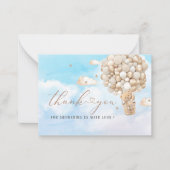 テディモダンベアバルーンウォーターカラーフラットノートカード ノートカード (正面)