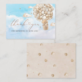 テディモダンベアバルーンウォーターカラーフラットノートカード ノートカード