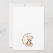 テディモダンベアームーンスターブルーベビーシャワー 招待状 (裏面)