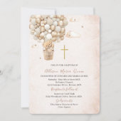 テディモダンベア水彩洗礼 招待状 (正面)