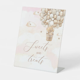 テディモダンベア水彩画ベビーshoペデスタルサイン 台座サイン