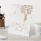 テディモダンベア水彩画ベビーshoペデスタルサイン 台座サイン (インサイチュ)