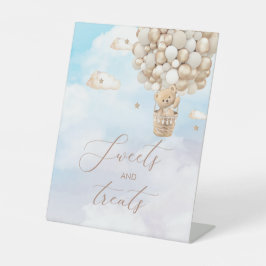 テディモダンベア水彩画ベビーshoペデスタルサイン 台座サイン