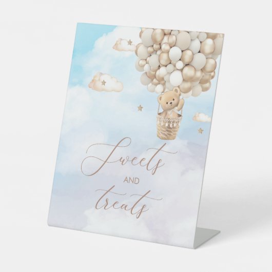 テディモダンベア水彩画ベビーshoペデスタルサイン 台座サイン (正面)