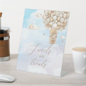 テディモダンベア水彩画ベビーshoペデスタルサイン 台座サイン (インサイチュ)