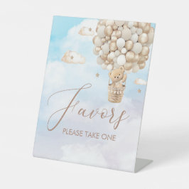 テディモダンベア水彩画ベビーshoペデスタルサイン 台座サイン