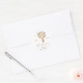 テディモダンベア水彩赤ちゃんシャワー ラウンドシール (封筒)