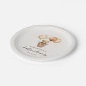 テディモダンベア男女兼用ベビーシャワー ペーパープレート (アングル)