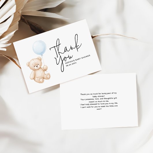 テディモダンベア赤ちゃんシャワー予算ありがとう ノートカード