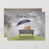 テディラブ。雨の中でテディベアは恋を抱き締める ポストカード (正面/裏面)