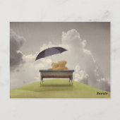 テディラブ。雨の中でテディベアは恋を抱き締める ポストカード (裏面)