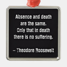 テディルーズベルト引用文 – 不在と死 メタルオーナメント