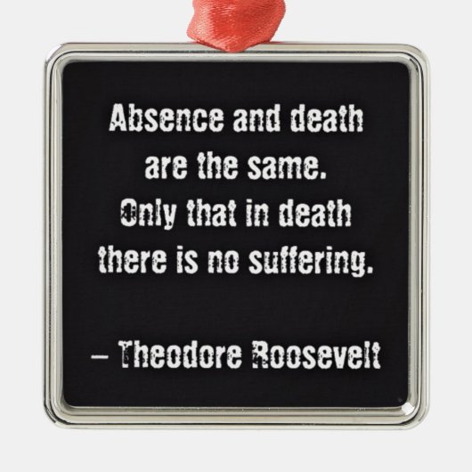 テディルーズベルト引用文 – 不在と死 メタルオーナメント (正面)