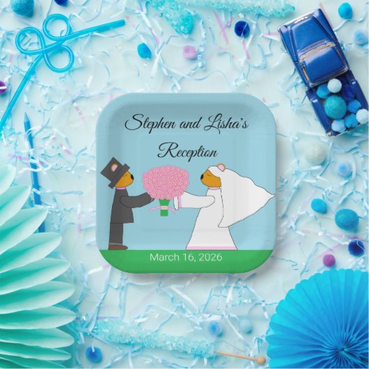 テディングベアーズイージングウィークスクエア披露宴 ペーパープレート (パーティー)