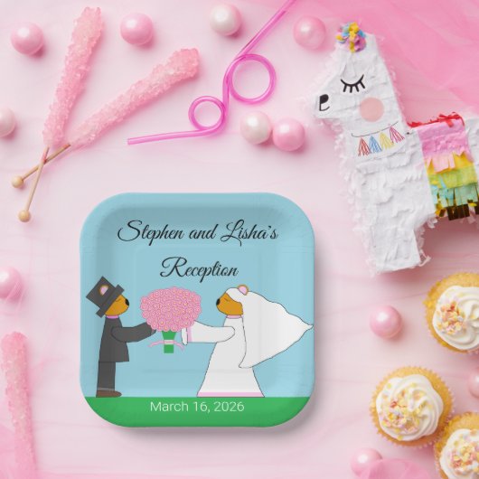 テディングベアーズイージングウィークスクエア披露宴 ペーパープレート (パーティー)