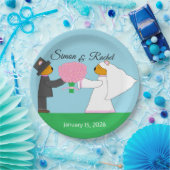 テディングベアーズ結婚ラウンド披露宴 ペーパープレート (パーティー)