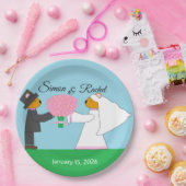 テディングベアーズ結婚ラウンド披露宴 ペーパープレート (パーティー)