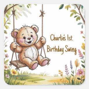 テディーズファースト誕生日スイングパーティー スクエアシール
