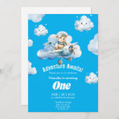 テディーズファースト誕生日スカイサファリ招待状 招待状 (正面/裏面)