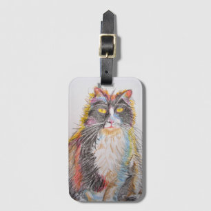 テディードキャット ユニークな猫のアート イラスト 旅行用荷札 ラゲッジタグ