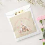 テディーベアとバニーのテペテントのベビーシャワー フェイバーバッグ (封をした状態)