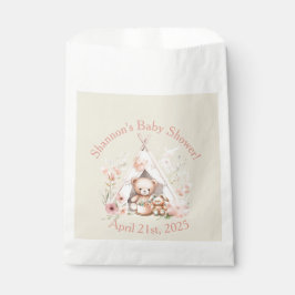 テディーベアとバニーのテペテントのベビーシャワー フェイバーバッグ