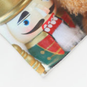 テディー・ベアおよびくるみ割り フリースブランケット (角)