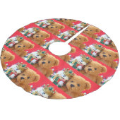 テディー・ベアおよびくるみ割り ブラッシュドポリエステルツリースカート (アングル)