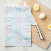 テディー・ベアが付いているベビーパターン キッチンタオル (四つ折り)