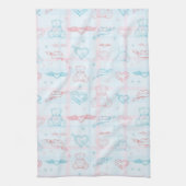 テディー・ベアが付いているベビーパターン キッチンタオル (縦)