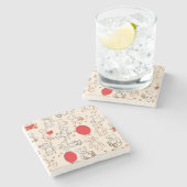 テディー・ベアとの質 ストーンコースター (横)