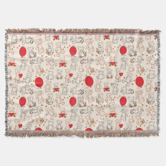 テディー・ベアとの質 スローブランケット (正面)