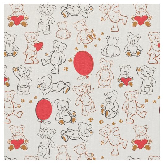 テディー・ベアとの質 ファブリック (クローズアップ)