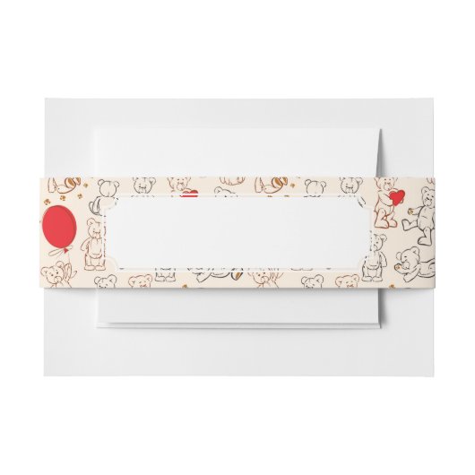 テディー・ベアとの質 招待状ベリーバンド (正面例)