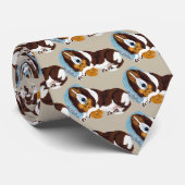 テディー・ベアと眠ったバセット犬 ネクタイ (ロール)