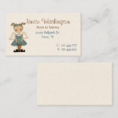 テディー・ベアのお母さんカードを持つ角度の女の子 コーリングカード (正面/裏面)