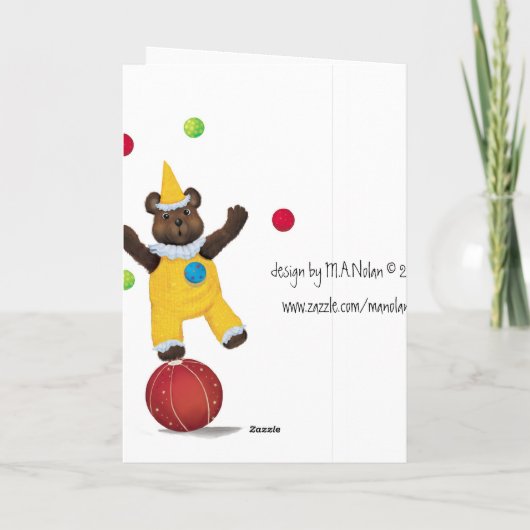 テディー・ベアのお祝いカードをごまかして下さい カード (裏面)