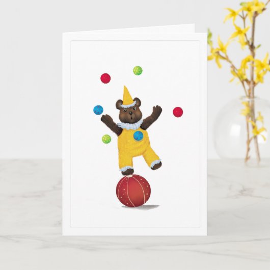 テディー・ベアのお祝いカードをごまかして下さい カード (黄色い花)