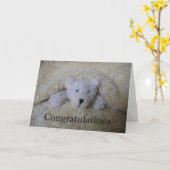 テディー・ベアのお祝い カード (黄色い花)