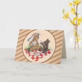 テディー・ベアのお茶会 カード (黄色い花)