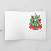 テディー・ベアのオーナメントが付いているクリスマスツリー シーズンカード (内部)