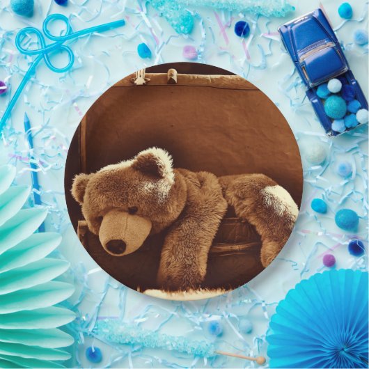 テディー・ベアのスーツケースの使い捨て可能な紙皿 ペーパープレート (パーティー)