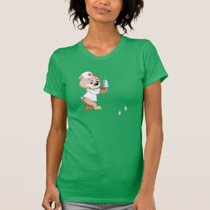 テディー・ベアのナースレディースTシャツ Tシャツ